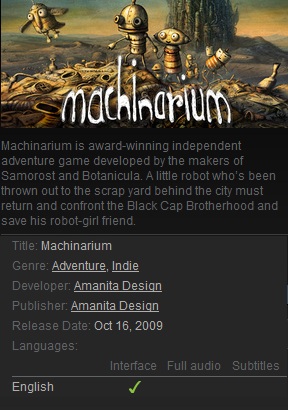 Machinarium Steam - Click Image to Close